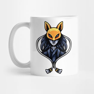 Girl With Golden Fox Mask Mug